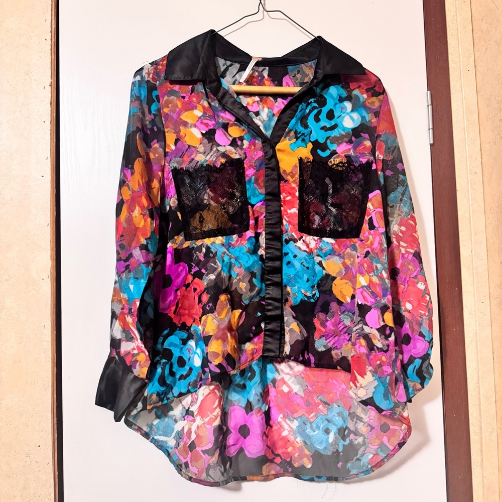 Free People Floral Multicolor Women's Top